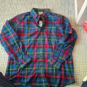 L.L.Bean Button Down Plaid Flannel Shirt. Medium